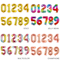 Miniatyrbild 4 av 10: 40" Nummer folieballon ciffer helium MULTICOLOR NUMMER 7 NUMMER multicolor Number 7-Number 7