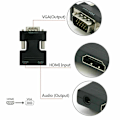 Miniatyrbild 7 av 9: HDMI till VGA-kabel Audio Adapter HDMI-kompatibel omvandlare