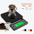 Miniatyrbild 3 av 10: Dryp kaffevægt Elektronisk digital køkkenvægt SORT 5KG Black 5kg 0.1g