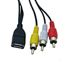 Miniatyrbild 7 av 10: USB til 3 RCA-kabel Audio Videoledning 0,3M USB-M TIL RCA-F 0,3M 0.3m USB-M to RCA-F