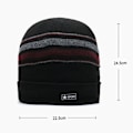 Miniatyrbild 3 av 10: Stickade Stripe Beanies Vinter Höst Mössor GRÅ Grey