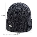 Miniatyrbild 3 av 10: Neulotut Stripe Beanies Talvi Syksy Hatut MUSTA Black