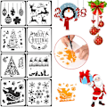 Miniatyrbild 7 av 10: Jul hule stencils blomsterskabelon scrapbog 4
