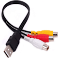 Miniatyrbild 10 av 10: USB til 3 RCA-kabel Audio Videoledning 0,3M USB-M TIL RCA-F 0,3M 0.3m USB-M to RCA-F
