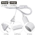 Miniatyrbild 10 av 10: Lamppu Power Riippuvalaisimet Johdot EU PLUG MUSTA EU PLUG EU plug Black