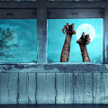 Miniatyrbild 10 av 10: 4 kpl Halloween-seinätarrat 3D Ghost Hand Set set Set