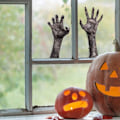 Miniatyrbild 6 av 10: 4 kpl Halloween-seinätarrat 3D Ghost Hand Set set Set