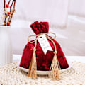 Miniatyrbild 4 av 10: Kiristysnyöri tasku Velvet Candy Bag WINE RED L wine red L
