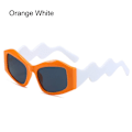 Miniatyrbild 1 av 10: Buede Ben Solbriller Punk Solbriller ORANGE HVID ORANGE Orange White