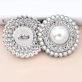 Miniatyrbild 9 av 10: 10st Metall Rhinestone Pearl Knappar Skjorta Knappar SILVER silver 18MM10pcs-10pcs