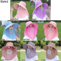 Miniatyrbild 3 av 10: Solskyddshatt Anti-UV Solhatt MÖRKROSA STYLE2 Dark Pink Style2