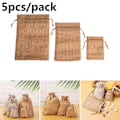 Miniatyrbild 10 av 10: 5 stk Jute Gaveposer Snørepose Candy Organizer BEIGE beige 13x18cm