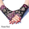 Miniatyrbild 1 av 10: Spetshandskar Half Finger Handskar ROSE RED Rose Red