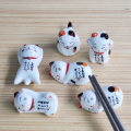 Miniatyrbild 5 av 7: Japansk spisepindeholder Lucky Cat 1 1 1