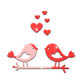 Miniatyrbild 7 av 10: Branch Bird Mirror Wall Stickers Mural Sticker SØLV silver