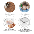 Miniatyrbild 8 av 10: 8stk Stolebenkapper Møbelfødder Silikonepuder TRANSPARANT Transparent Rectangle-30X40mm