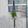 Miniatyrbild 3 av 10: Hængekurv Makrame Bøjle SORT black