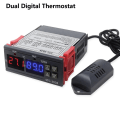 Miniatyrbild 10 av 10: Dobbelt digital termostat temperatur fugtighedsregulator 24V 24V 24V