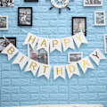 Miniatyrbild 10 av 10: Punting Banner Hanging String liput Kultakirjaimet MUSTA black