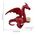 Miniatyrbild 3 av 10: Flying Dragon Statue Holder Lysende Ball RØD red