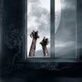 Miniatyrbild 4 av 10: 4 kpl Halloween-seinätarrat 3D Ghost Hand Set set Set