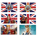 Miniatyrbild 8 av 10: King Charles 111 Flagga Drottning Elizabeth Flaggor E E