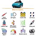 Miniatyrbild 6 av 6: Elbil för barn 12V - RUF GT - 1 till 5 år - Blå Blå