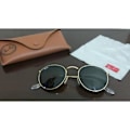 Miniatyrbild 4 av 4: Solskenbrillor - Ray-Ban - Rund metall RB3447 - Gröna G-15 linser - Storlek 50-21 - Unisex Grön