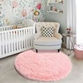 Miniatyrbilde 5 av 5: Rosa rundt teppe for jenterom, mykt teppe 120 cm X 120 cm for barn