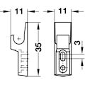 Miniatyrbilde 3 av 3: x2 Mini Touch Catch Lås Skap RV Skapdører