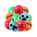 Pikkukuva 2 / 5: Minecraft-teemainen syntymäpäiväjuhlat - ilmapallot, banneri, kakkukoristeet