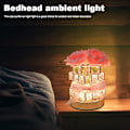 Miniatyrbillede 3 af 5: Rose Krystal Bordlampe USB Genopladelig 3 Farver Dæmpbar Blomsterlampe Firkantet Krystalvase Romantisk Gave til Kvinder Hustru Kæreste Værelsesdekoration