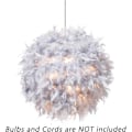 Miniatyrbillede 2 af 5: Fjerlet Skærm til Loftslampe, Fluffy Lampeskærm til Bordlampe og Gulvlampe, Soveværelse Diameter 30cm, Grå