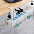 Miniatyrbillede 3 af 5: Kabelkanal til skrivebord, kabelstyring, kabelorganisator, kabelkurv uden boring, ekstra robust kabelholder til skrivebordsstyring (hvid)