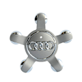 Miniatyrbild 1 av 4: Passar Audi 134mm femklos fälgnavskapsel logotyp A6 A4L-Audi 5-klos konkav grå (fyrpack)