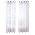 Miniatyrbillede 1 af 5: 210 cm Hvide Gardiner med Hvide Øjer, Sæt med 2 Paneler, Vinduesgardiner, Polyester Voile Look Gardiner til Soveværelse