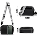 Miniatyrbillede 3 af 5: Crossbody tasker til kvinder - Læderhåndtasker og skuldertasker med justerbar bred rem Kamera Cross Body taske til damer, piger, daglig rejse