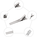 Miniatyrbilde 3 av 5: 50-pakning DIY-krøller for lokker, frisør doble stiftkrøller sølv metall alligator klemmer metall krokodille alligator hårklemmer for Salo