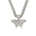 Miniatyrbillede 1 af 5: Kristalfjærhalskæde Choker med Rhinestone-Vedhæng Halskæder Kæde Glitrende Sommerfugl Smykker Mode Festtilbehør B