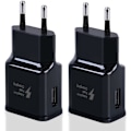 Miniatyrbillede 1 af 2: 2-pak Hurtig USB-ladeadapter til Samsung iPhone Universal Sort