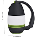 Miniatyrbild 2 av 5: 2024 Bärbar 3-i-1 Lykta Tältlampa Glödlampa USB-driven Campinglampa för Camping Vandring Grön och Svart