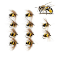 Miniatyrbillede 1 af 5: Bumble Bee Fiske Lokkemad Kunstige Insekter Lokkemad Med (10 stk 15 mm)