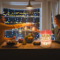 Miniatyrbillede 2 af 5: Rose Krystal Bordlampe USB Genopladelig 3 Farver Dæmpbar Blomsterlampe Firkantet Krystalvase Romantisk Gave til Kvinder Hustru Kæreste Værelsesdekoration