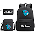 Miniatyrbilde 1 av 5: Mr. Beast Lightning Cat Tredelad ryggsekk Axelveske Z