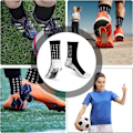 Miniatyrbillede 5 af 5: 2 par skridsikre fodboldstrømper, unisex atletiske sportsstrømper med greb, skridsikre fodbold-/basketballstrømper