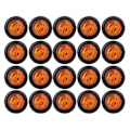 Miniatyrbild 1 av 4: Nya 20x 3/4 tum 3 LED sidomarkeringsljus släpvagn lastbil blinkersljus positionsljus gult