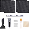 Miniatyrbild 2 av 5: 5-pack Snabb Trampolin Reparationskit 4 X 4 Fyrkantiga Lappar Kit med Limborste Skrapningshandskar och Torkduk Trampolinmatta Reparation