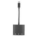 Pikkukuva 1 / 5: 3-in-1 USB C - 3,5 mm:n audioadapteri, Type C - 3,5 mm:n ja USB C -kuulokeliitäntä ja latausportti, Space Black