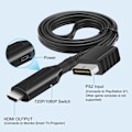 Pikkukuva 5 / 5: HDMI-kaapeli Playstation 2 & Playstation 1 -konsolille (PS2 & PS1), PS1/PS2 - HDMI-adapteri True RGB -signaalilähdöllä Playstation 1