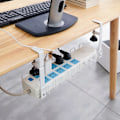 Miniatyrbillede 1 af 5: Kabelkanal til skrivebord, kabelstyring, kabelorganisator, kabelkurv uden boring, ekstra robust kabelholder til skrivebordsstyring (hvid)